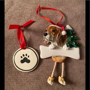 Beagle Ornament with Unique "Dangling Legs" Hand Painted and Easily Personalized